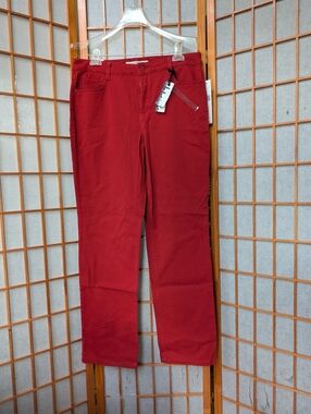 NWT Jones New York | Womens Sz 16 | Red | Straight Leg | Slimming Lexington Jean
